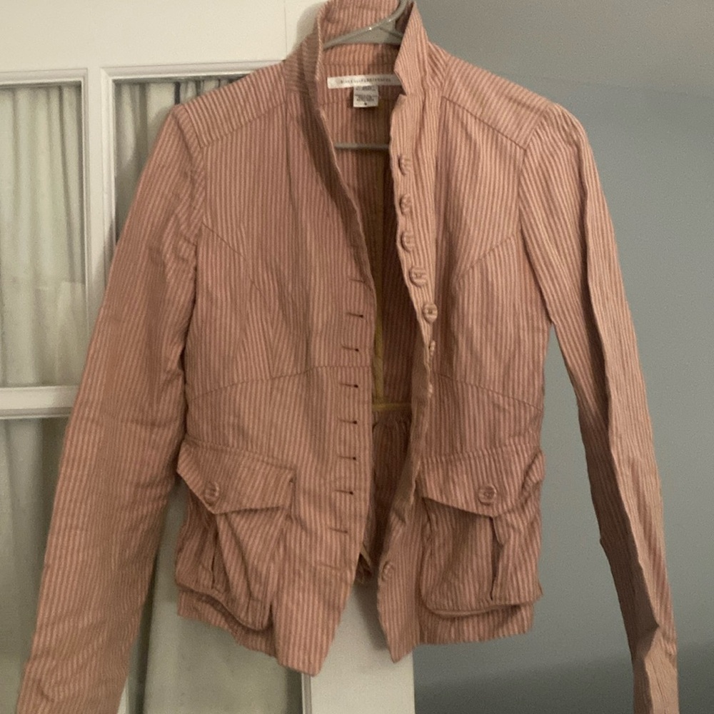 Diane vonFurstenberg jacket. Beautiful. Pink and brown stripped.